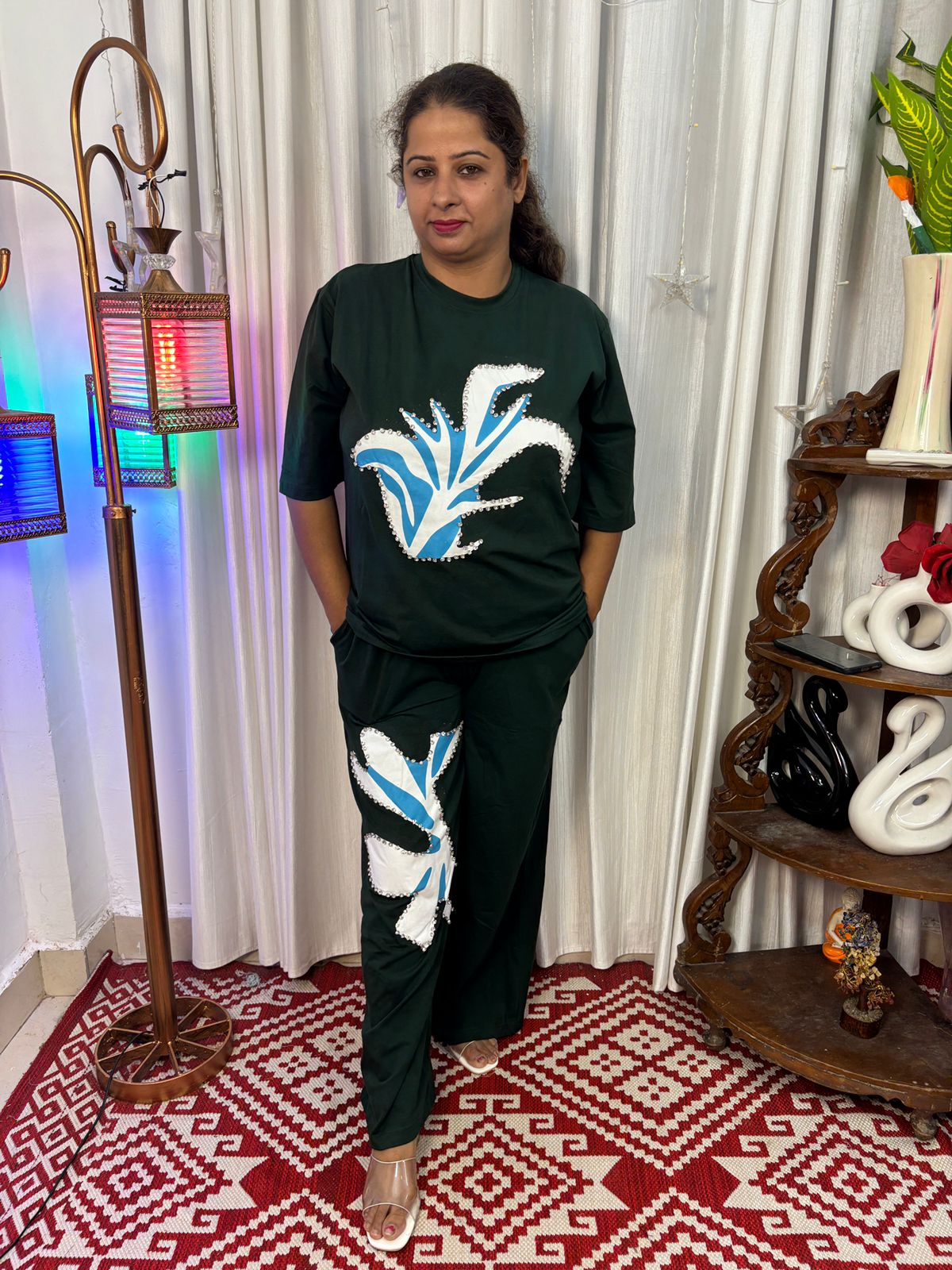 Abstract Embellished Coord Set