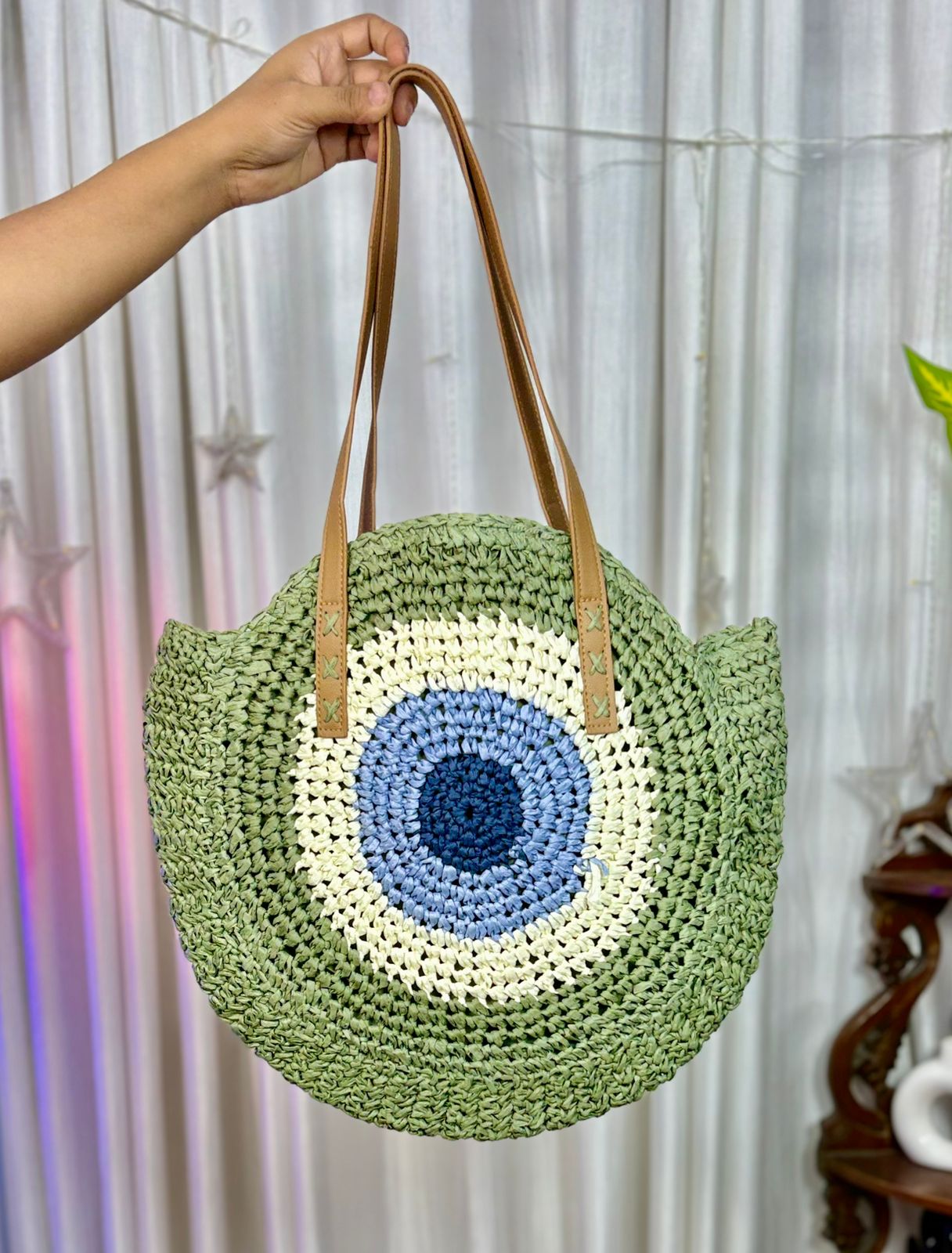 🧿 Evil Eye Bali Tod Bag – Woven Circle Edition