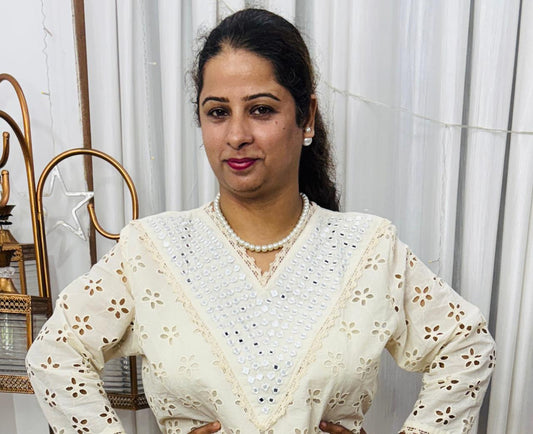 Desi Attire Cream Coord Set