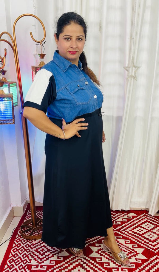 Denim Grace Midi Dress