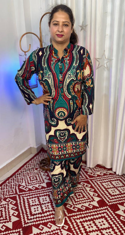 🌺 Riwaayat-e-Rang – Regular Fit Coord Set