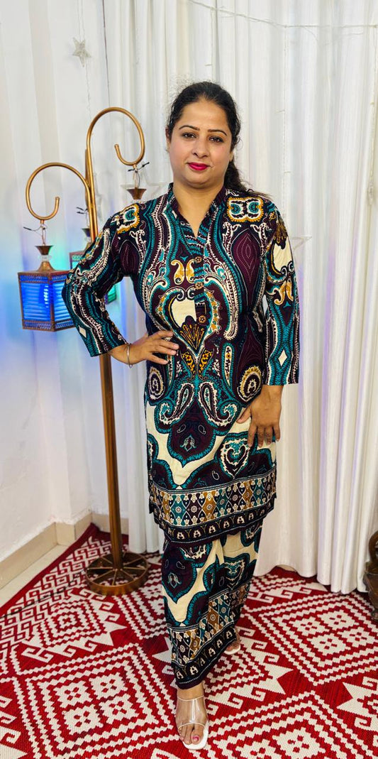 🌺 Riwaayat-e-Rang – Regular Fit Coord Set