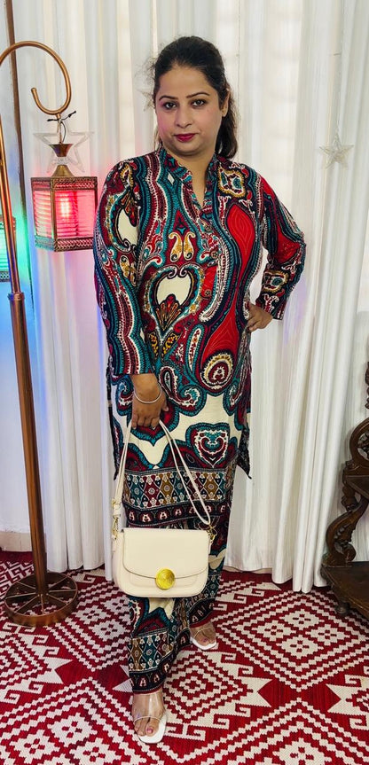 🌺 Riwaayat-e-Rang – Regular Fit Coord Set