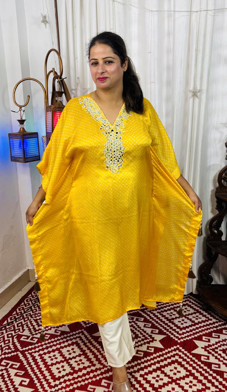Jashan-e-Jahan – The World in Celebration (Pure Crape Kaftan Set)