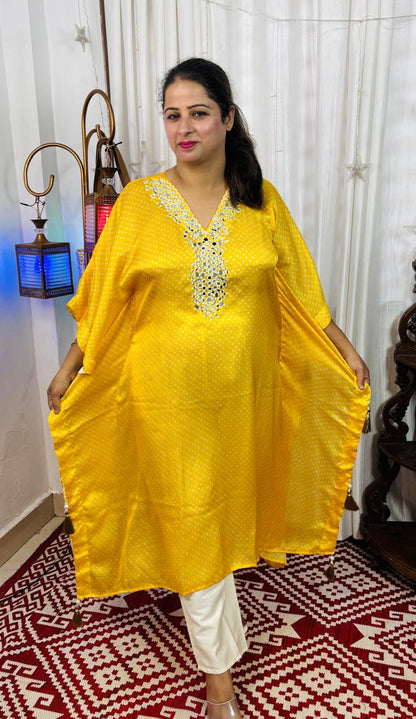 Jashan-e-Jahan – The World in Celebration (Pure Crape Kaftan Set)