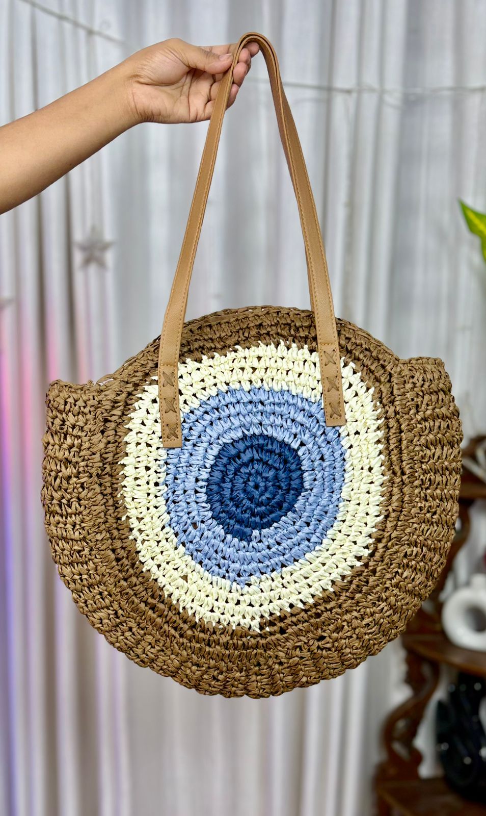 🧿 Evil Eye Bali Tod Bag – Woven Circle Edition