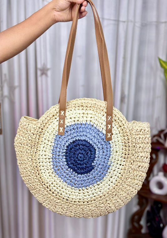 🧿 Evil Eye Bali Tod Bag – Woven Circle Edition
