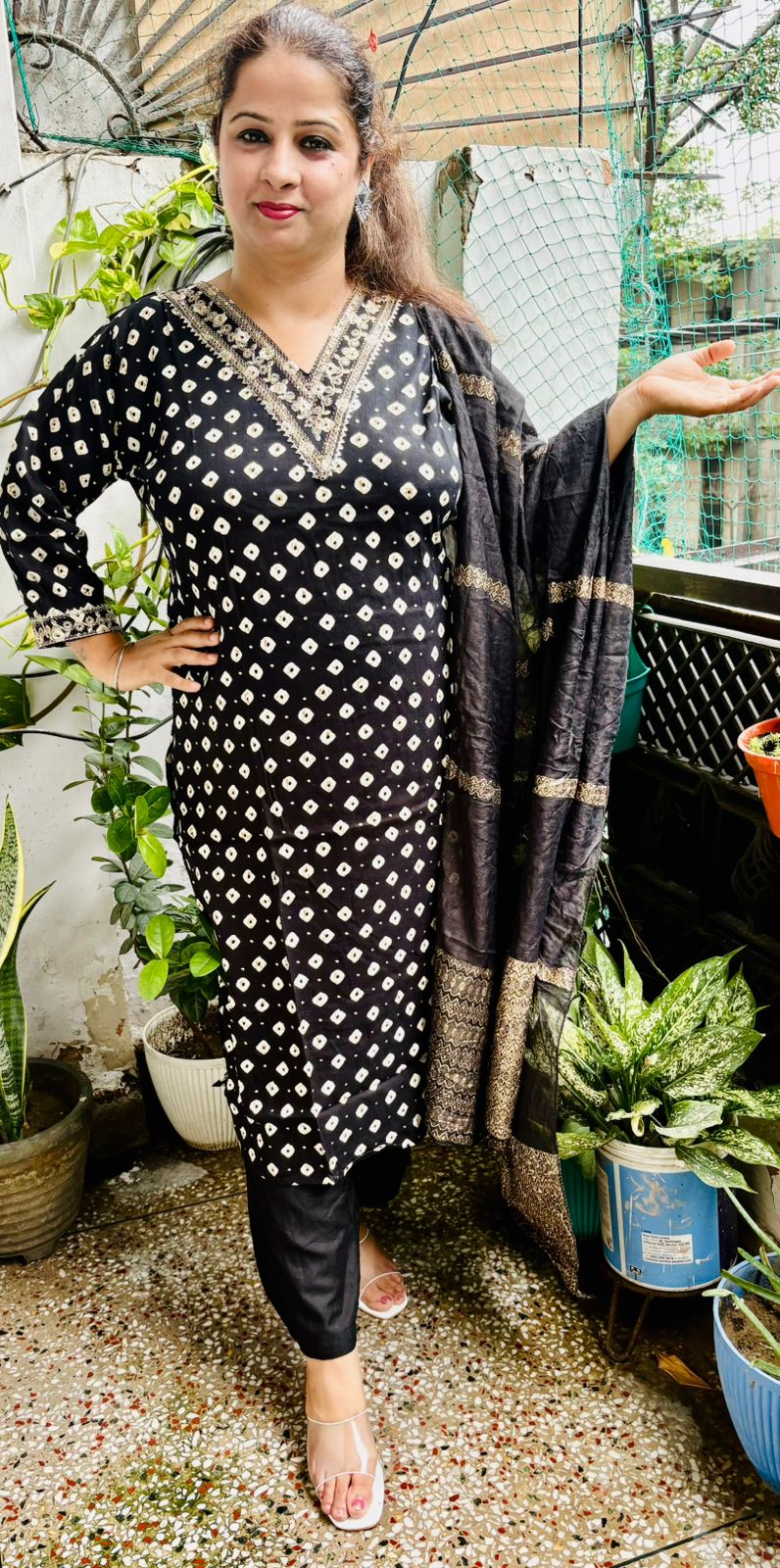 Reyon Cotton Plus-Size Suit Set