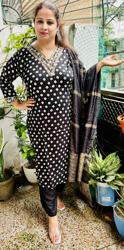 Reyon Cotton Plus-Size Suit Set