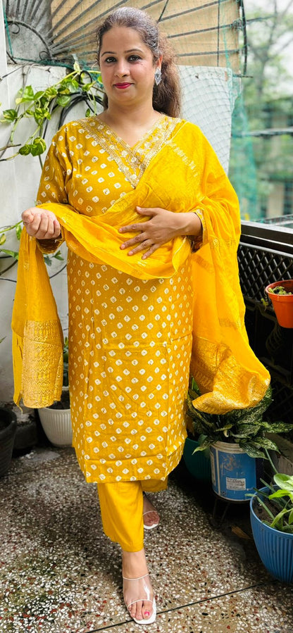 Reyon Cotton Plus-Size Suit Set