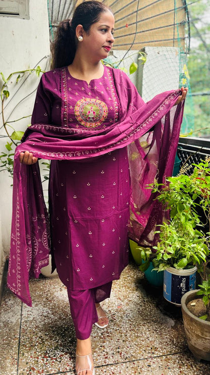 Pure Cotton straight Kurta suit