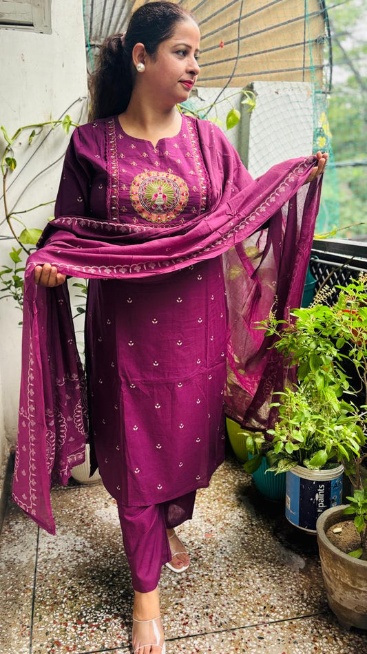 Pure Cotton straight Kurta suit