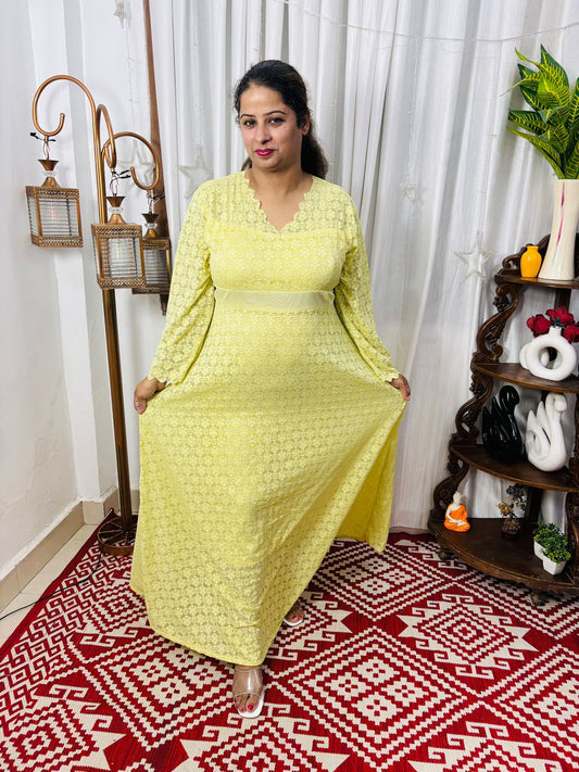 Elegant Black Lace Long Dress