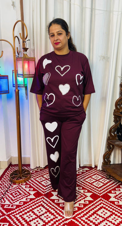 Heart-Print Coord Set