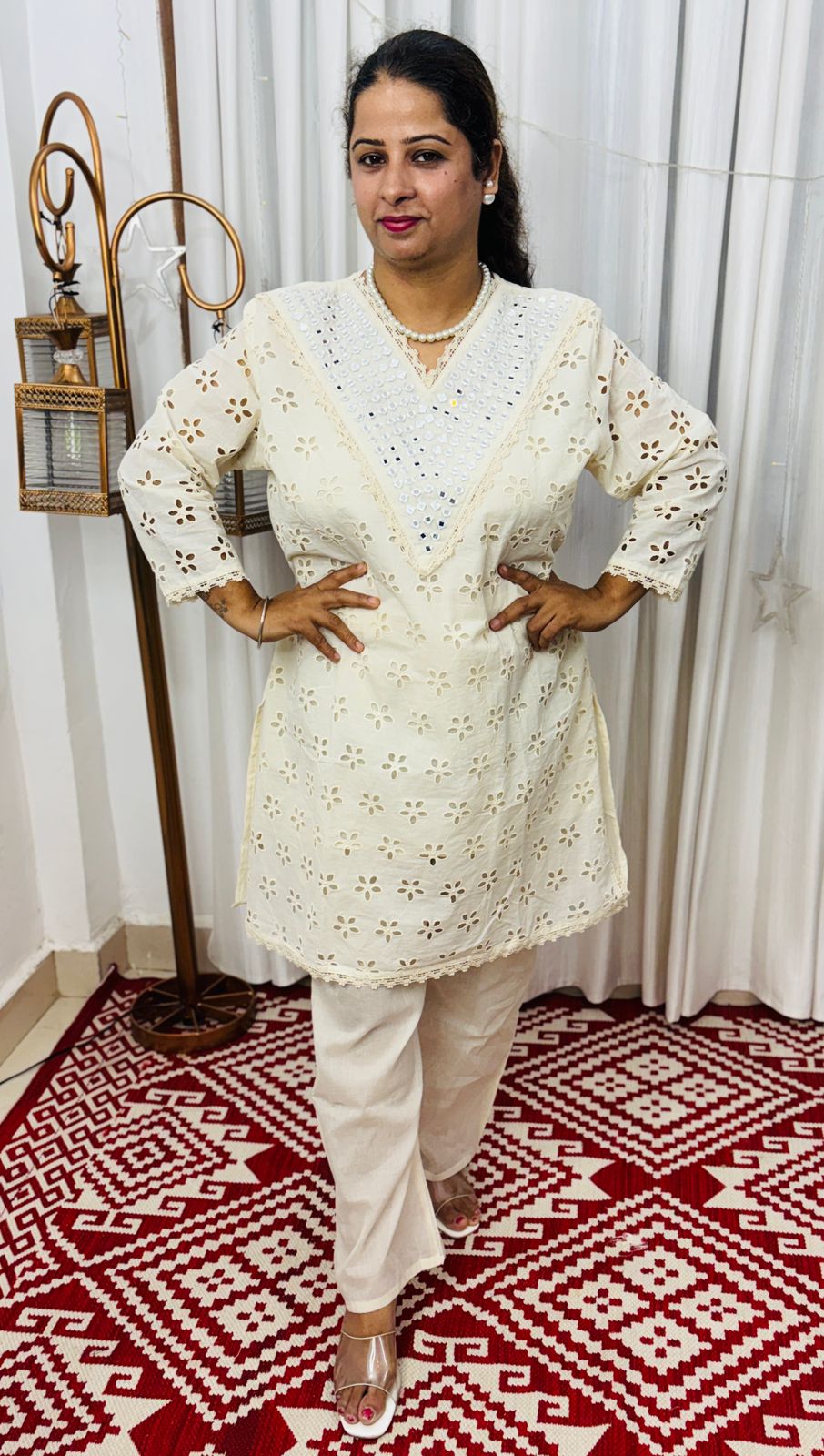 Desi Attire Cream Coord Set