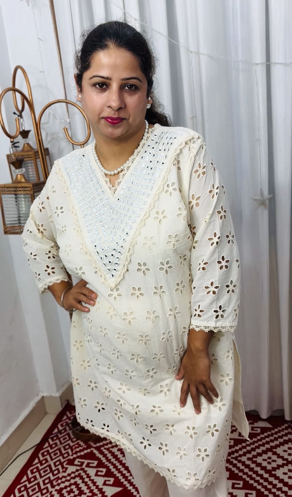 Desi Attire Cream Coord Set