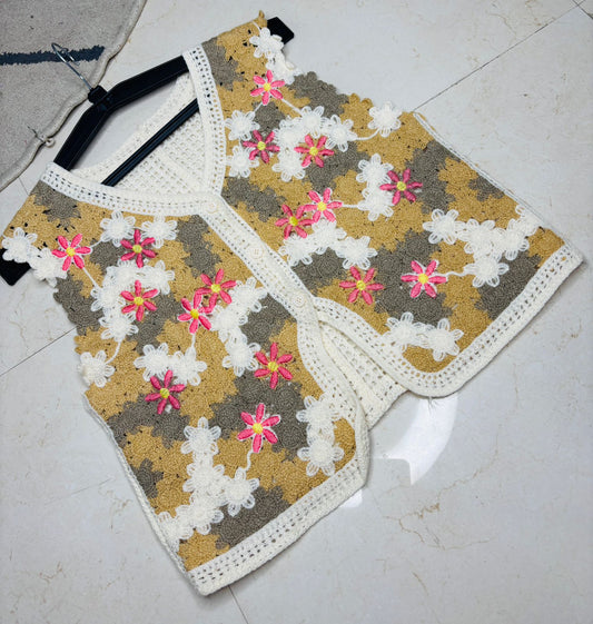 Striped Crochet Crop Top