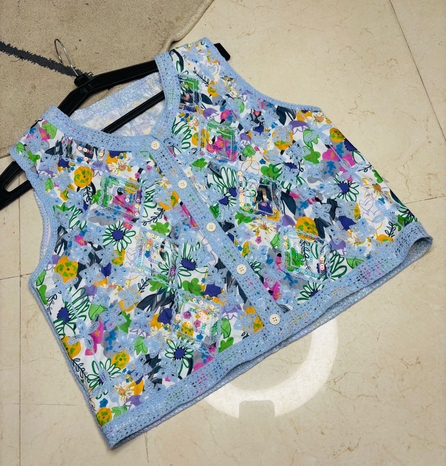 Striped Crochet Crop Top