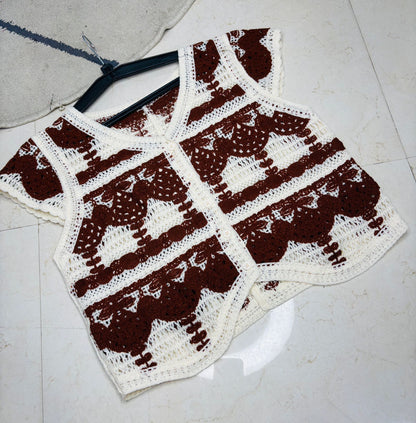 Striped Crochet Crop Top