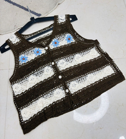 Striped Crochet Crop Top