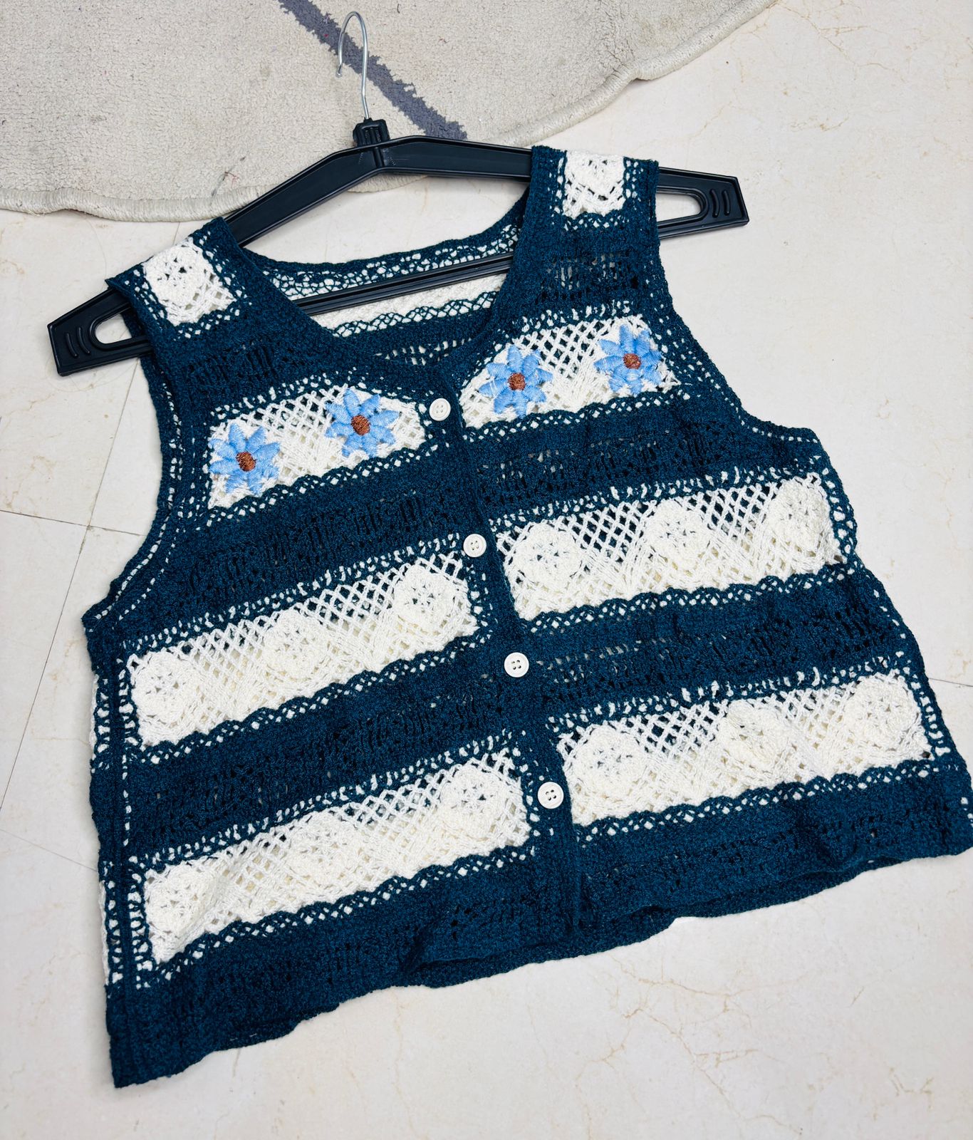 Striped Crochet Crop Top